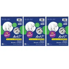 Sketch Book, Standard Weight, 9" x 12", 30 Sheets Per Book, 3 Books