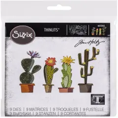 Sizzix Thinlits Dies By Tim Holtz 9/Pkg-Funky Cactus