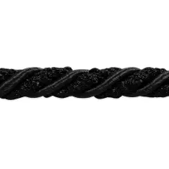 20 yards of Sylvia 1/4" Decorative Cord Trim | 20 yard cut Black