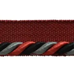 20 Yds of 1/4" Multi Colored Twisted Lip Cord Trim | 20 yard cut Red Multi