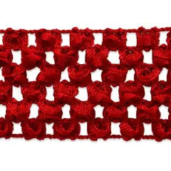 10 yards of 1 3/4" Crochet Stretch Trim | 10 yard cut Red