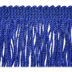 10 Yards of 2" Metallic Chainette Fringe Trim | 10 yard cut Royal Blue