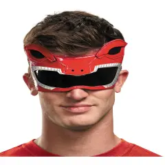 Adults Red Mighty Morphin Power Ranger 1/4 Mask Costume Accessory