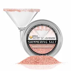 Brew Glitter - Shimmering Rose Gold Rimming Salt (4oz, 1x Bar Tin) Edible Glitter Blended Cocktail Garnish for Mixed Drinks and Beverages