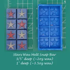 Stars Wax Melt Snap Bar Silicone Mold