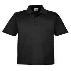 Team&reg; Men's Tall Zone Performance Half Sleeve Collared Neck Polos Black