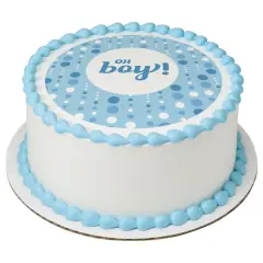 Oh Boy! Edible Cake Topper Image 7.5" Round