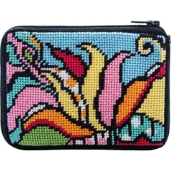 Alice Peterson Stitch & Zip Coin/Credit Card Case Needlepoint Kit - SZ215 Modern Tulip Multicolor