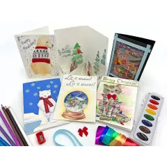 Christmas Card Art Box A - Kids Holiday Arts andCrafts Box