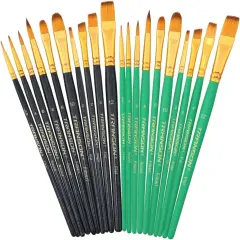20Pcs Bulk Artist Painting Brush Set for Acrylic Watercolor Gouache Hobby Craft Face Rock Painting Black And Green