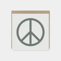 Gray Peace Sign Card, Square Peace Card,