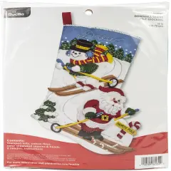 Bucilla Felt Stocking Applique Kit 18" Long-Downhill Skiers