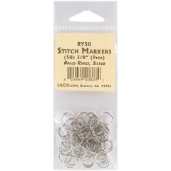 Lacis Brass Ring Stitch Markers-3/8" 50/Pkg