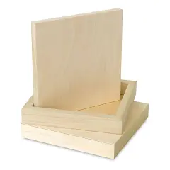 American Easel Flat Wood Panel Pack - 10" x 10", Flat Panel with Two 2" Cradle, Pkg of 3
