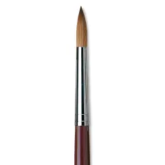 Da Vinci Kolinsky Red Oil Sable Brush - Round, Long Handle, Size 16