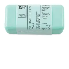 R&F Encaustic Paint Block - Phthalo Green Pale, 104 ml block