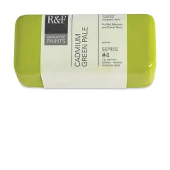 R&F Encaustic Paint Block - Cadmium Green Pale, 104 ml block