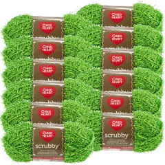 Multipack of 12 - Red Heart Scrubby Yarn-Lime