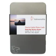 Hahnem&uuml;hle Photo Rag Baryta Inkjet Photo Cards - 4" x 6", Pkg of 30