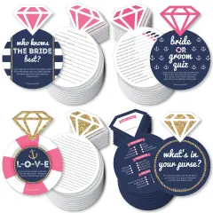 Big Dot of Happiness Last Sail Before The Veil - 4 Nautical Bridal Shower Games - 10 Cards Each - Gamerific Bundle