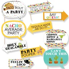 Big Dot of Happiness Funny Let's Fiesta - Fiesta Party Photo Booth Props Kit - 10 Piece