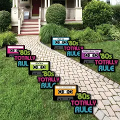 Big Dot of Happiness 80's Retro - Cassette Tape Lawn Decorations - Outdoor Totally 1980s Party Yard Decorations - 10 Piece