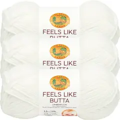 (3 Pack) Lion Brand Yarn Feels Like Butta Yarn, White