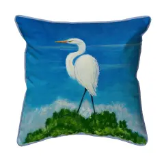 Betsy Drake Great Egret Extra Large 22 X 22 Indoor / Outdoor Pillow