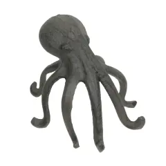 Rustic Brown Cast Iron Octopus Single Bookend / Phone Holder
