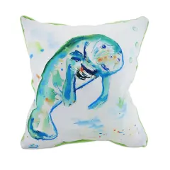 Betsy Drake Betsy's Manatee Indoor/Outdoor Decorative Throw Pillow 18in.
