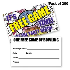 Bowling Free Game Passes Smash Themed | Comfort Look 3 1/2 inch by 2 inch | RAHEEV&reg;