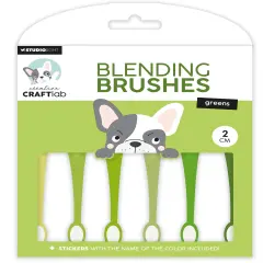 Studio Light Essentials 0.75" Blending Brushes 6/Pkg-Nr. 11, Soft Brush Greens