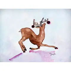 Betsy Drake Dancing Deer 30 X 50 Inch Floral Comfort Floor Mat