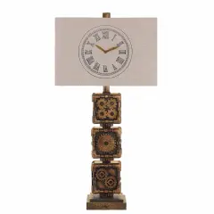 Clockworks Antique Bronze Finish Table Lamp 29 Inches Tall