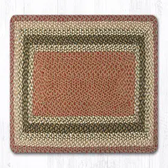 Earth Rugs RC-24 Olive / Burgundy / Gray Oblong Braided Rug 27 Inch X 45 Inch
