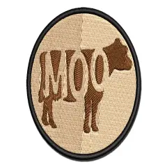 Cow Moo Farm Animal Multi-Color Embroidered Iron-On or Hook & Loop Patch Applique
