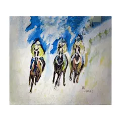 Betsy Drake Three Racing Horseracing 30 X 50 Inch Floral Comfort Floor Mat