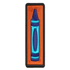 Coloring Crayon Multi-Color Embroidered Iron-On or Hook & Loop Patch Applique