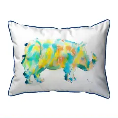 Betsy Drake Rhino Large Indoor/Outdoor Pillow 16x20 Multicolor