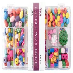 CousinDIY Colorful Wood Bead Set-350/Pkg