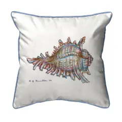 Betsy Drake Conch Shell Extra Large 22 X 22 Indoor / Outdoor White Pillow