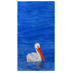 Betsy Drake White Pelican Portrait Beach Towel Multicolor