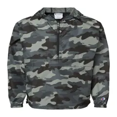 Champion&reg; Hooded Packable Quarter-Zip Jacket Concrete camo