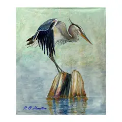 Betsy Drake Balancing Heron Throw Multicolor