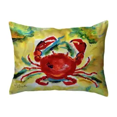 Betsy Drake Rock Crab Small Noncorded Pillow 11x14 Multicolor