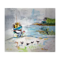 Betsy Drake Boats and Sandpipers 30 X 50 Inch Comfort Floor Mat