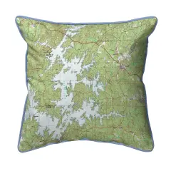 Lake Martin, AL Large Map Pillow 18x18 &ndash; Corded Decor