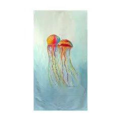 Betsy Drake Colorful Jellyfish Beach Towel Multicolor