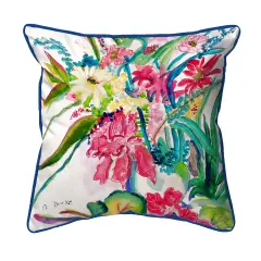 Betsy Drake Multi Florals Extra Large 22 X 22 Indoor / Outdoor Pillow