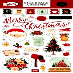 Carta Bella Letters To Santa Chipboard Accents